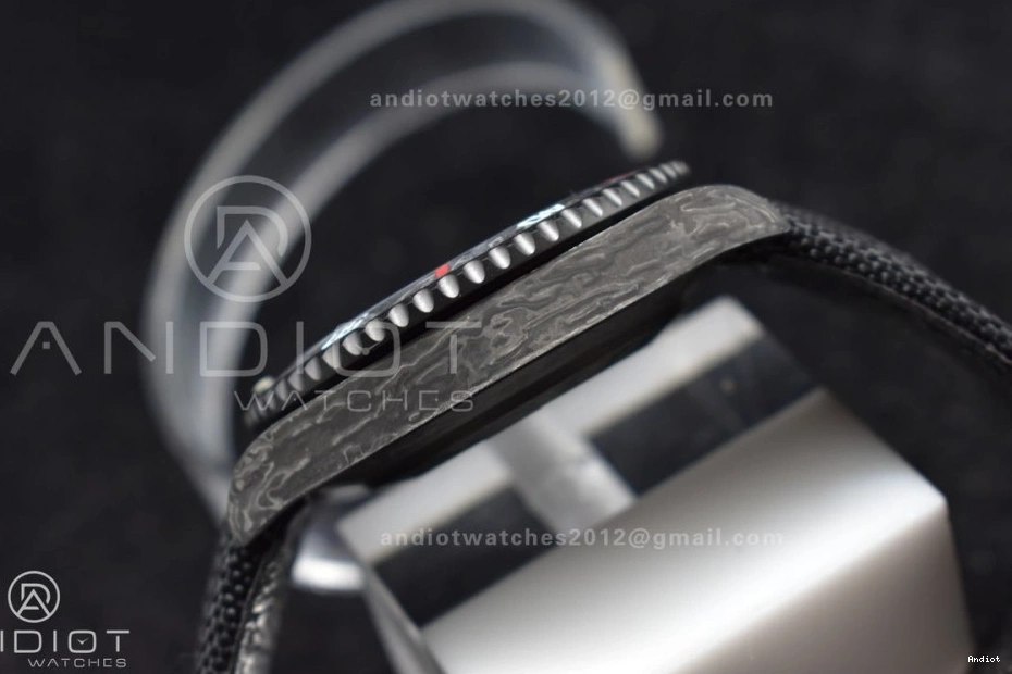 Dial DIW Carbon VSF Best Black 474 Edition VS Black Submariner Strap 1:1 Nylon Red on SunProtective 0812